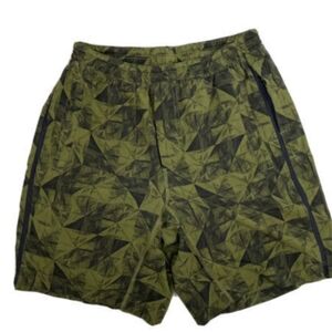 Lululemon Pace Breaker Lined Shorts 9” Green Geometric Men's Size Medium